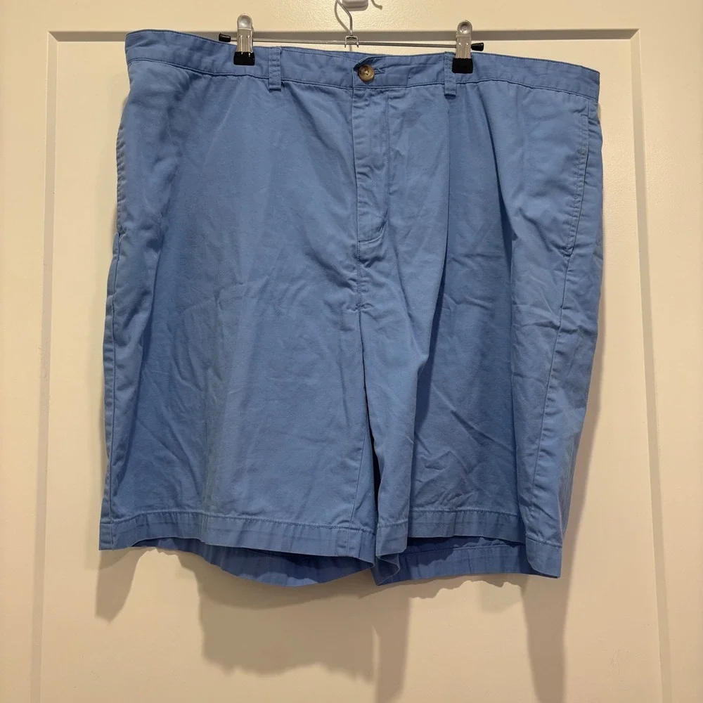 Vineyard Vines Club Shorts Mens 42 Blue Cotton Twill Flat Front Chino Shorts